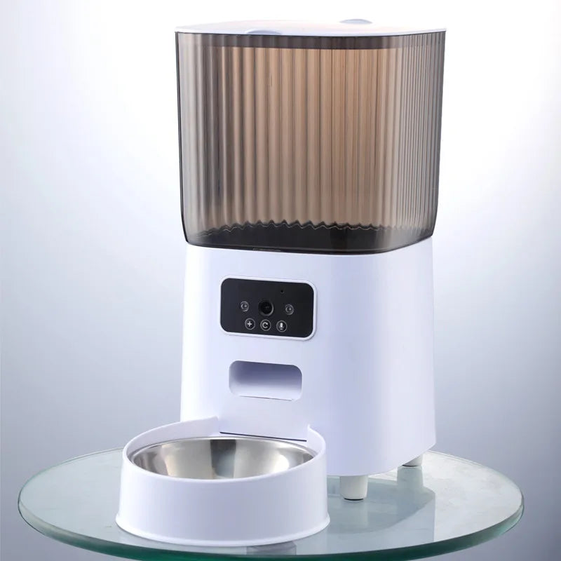 Dispensador de comida automatico con camara