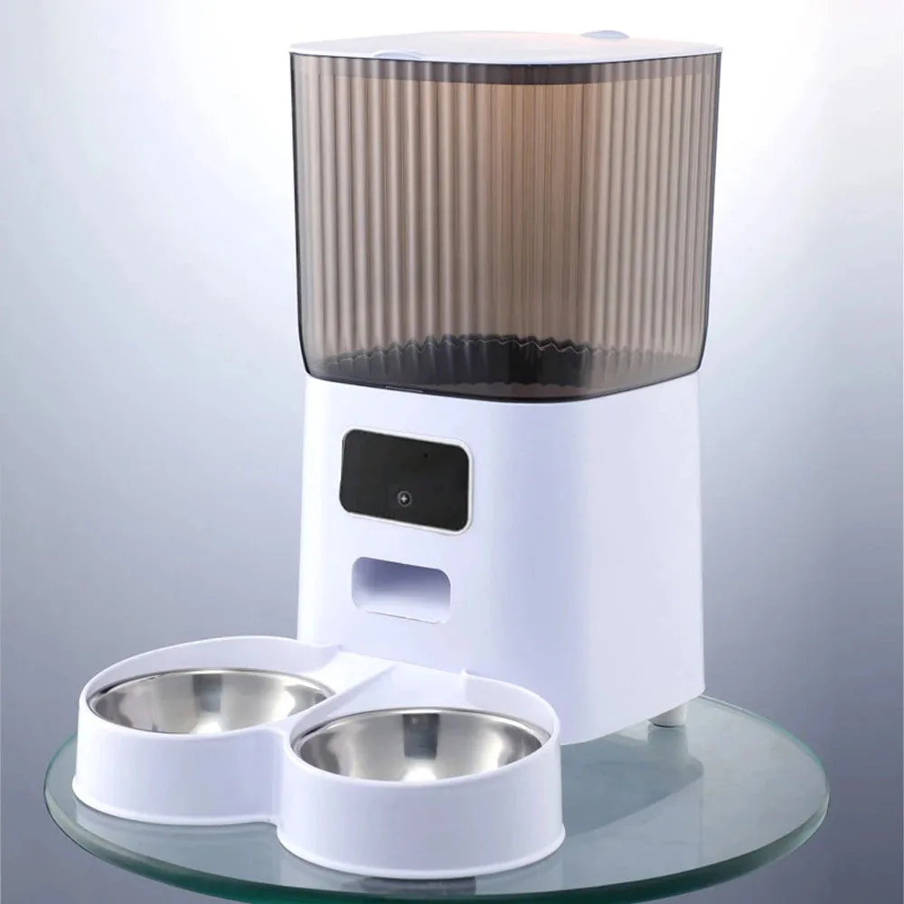 Dispensador de comida automatico con camara
