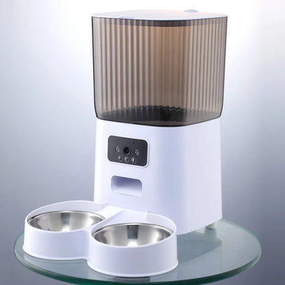 Dispensador de comida automatico con camara
