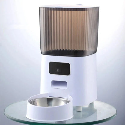 Dispensador de comida automatico con camara