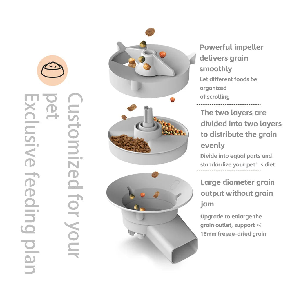 Dispensador de comida automatico con camara